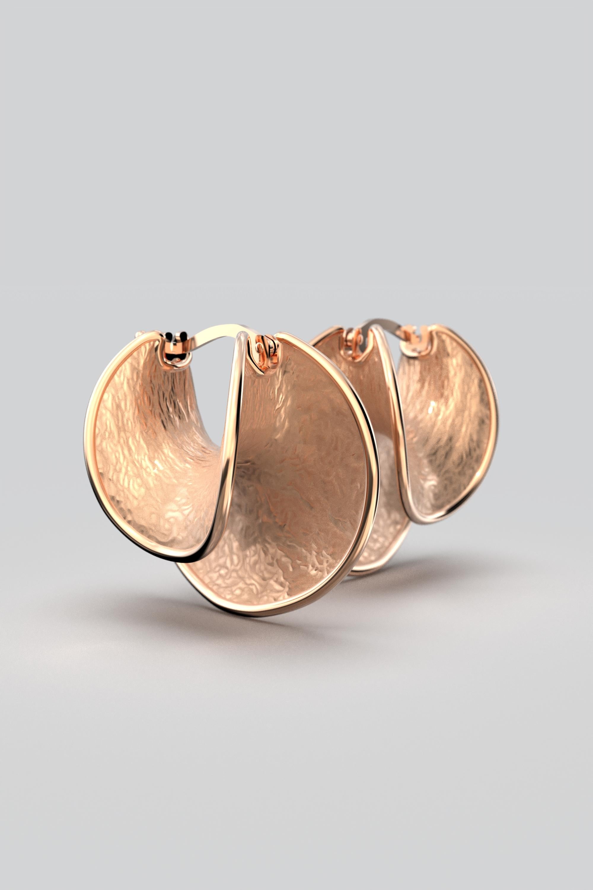 Pendientes de aro de oro de 14k fabricados en Italia por Oltremare Gioielli en venta 2