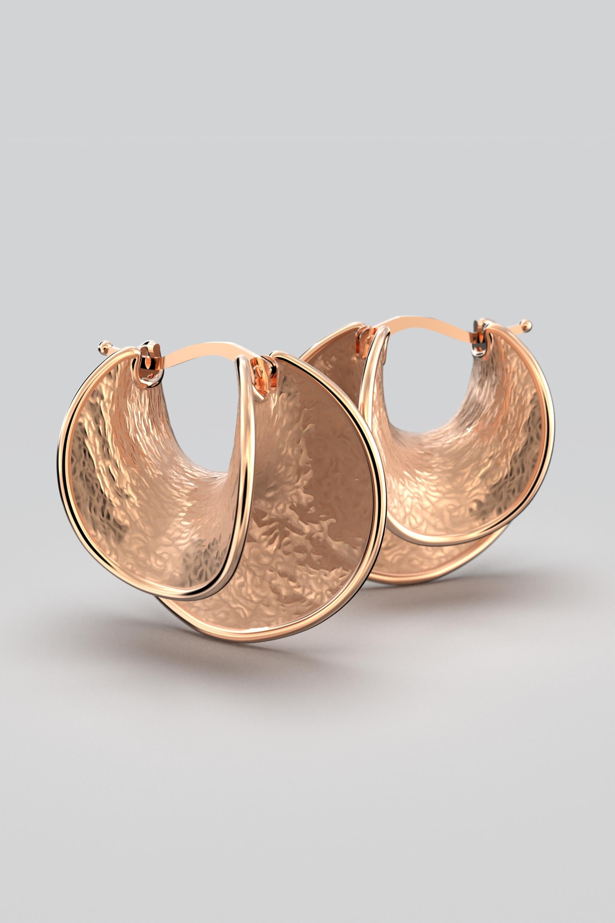 Pendientes de aro de oro de 14k fabricados en Italia por Oltremare Gioielli en venta 3