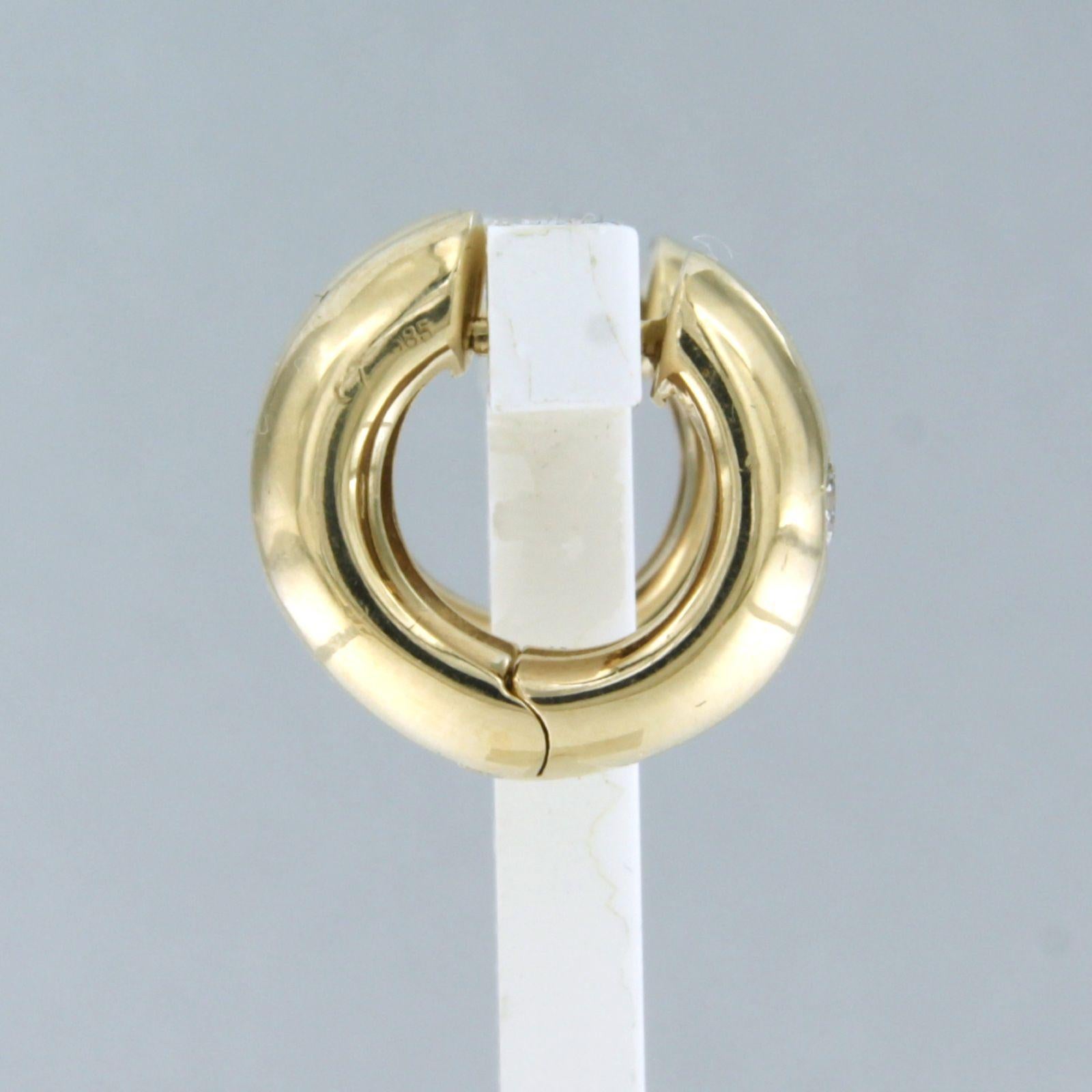 14 Karat Gold Creolen mit Diamanten im Brillantschliff bis zu 0,16 Karat 10,9 Gramm im Angebot 2