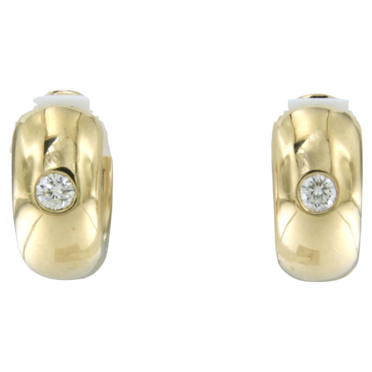14k gold hoop earrings with brilliant cut diamonds up to 0.16ct 10.9 grams
