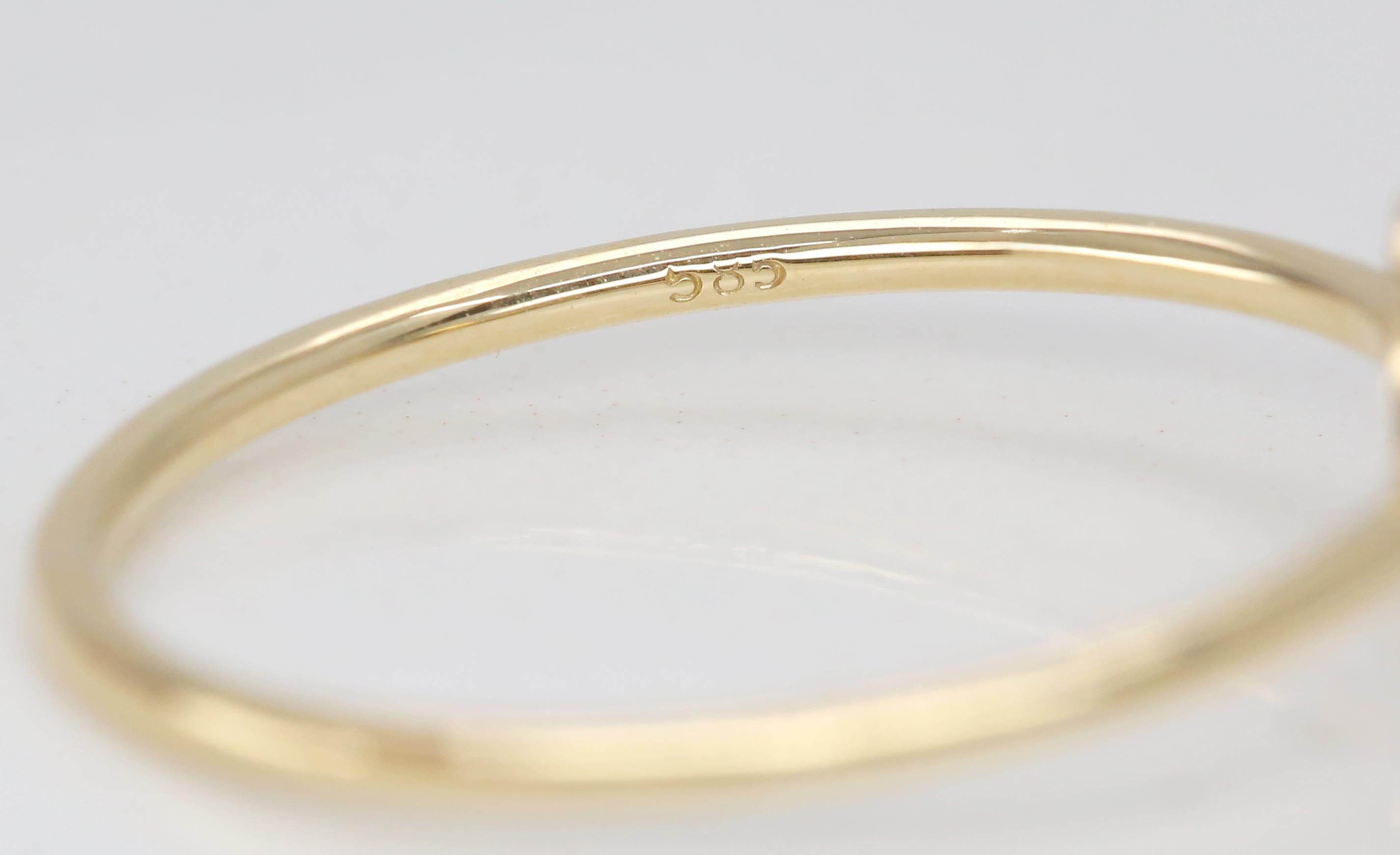 14K Gold Initial O Letter Ring, Personalized Initial Letter Ring 8