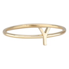 14K Gold Initial Y Briefring, personalisierter Anfangs-Briefring