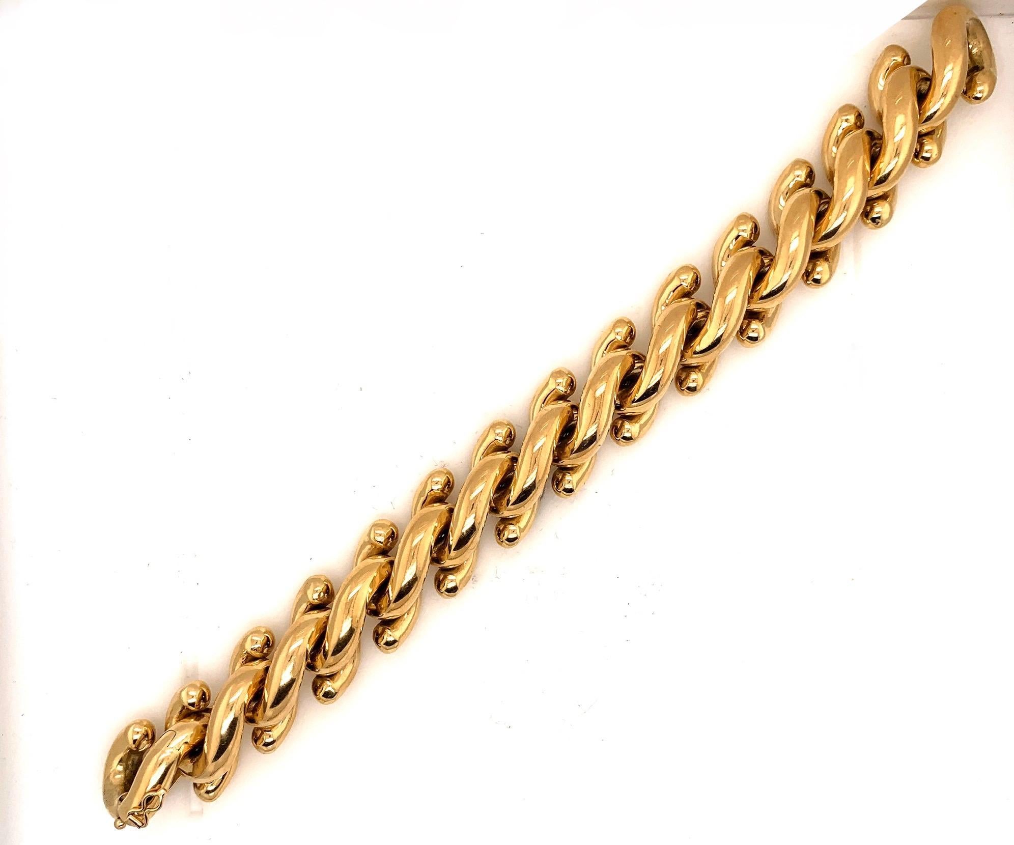 Bracelet italien en or 14 carats Excellent état - En vente à New York, NY