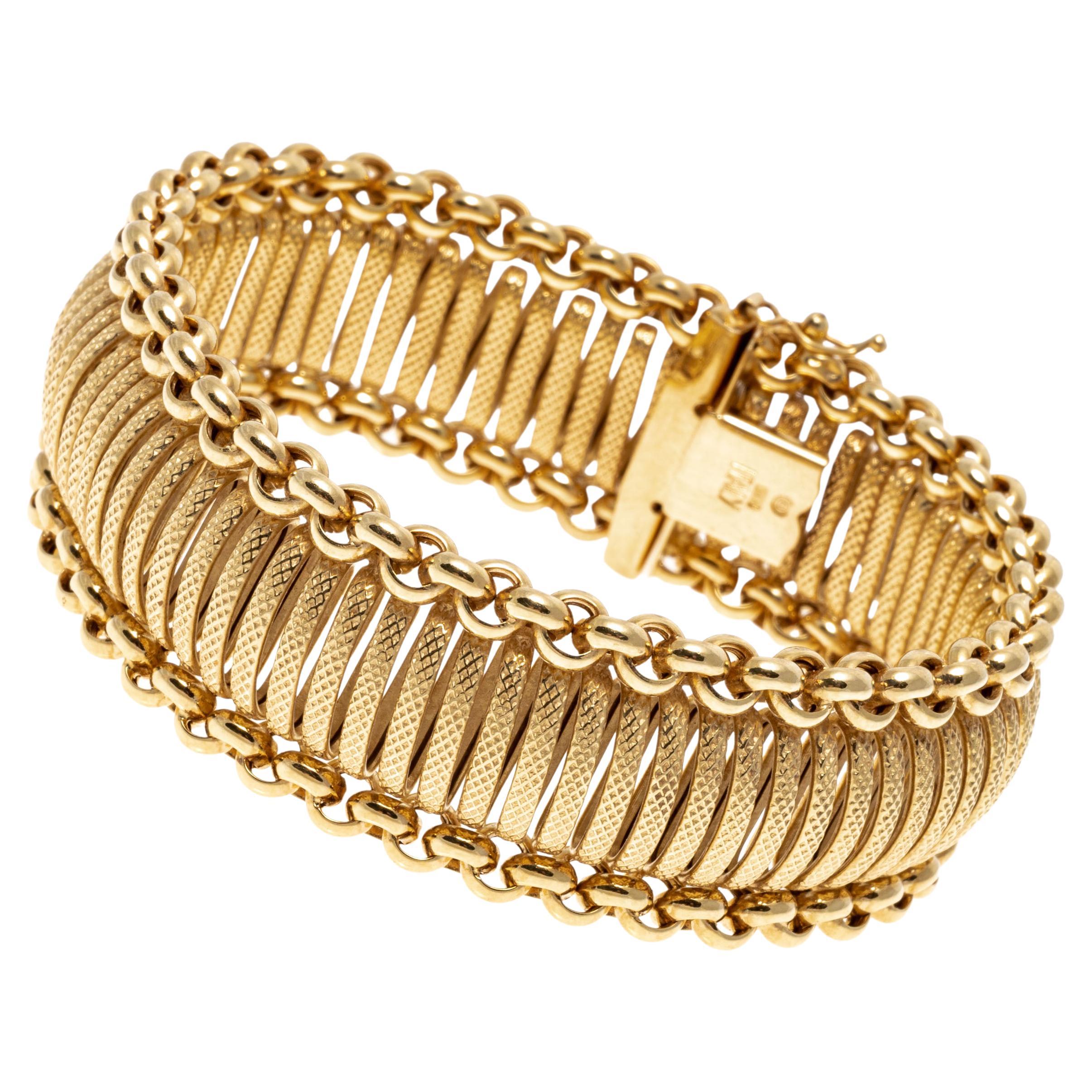Italian Designer 14K Gold Rope Bracelet For Women