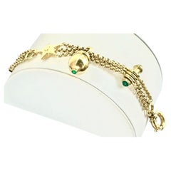 14K Gold Italian Charm Bracelet Vintage
