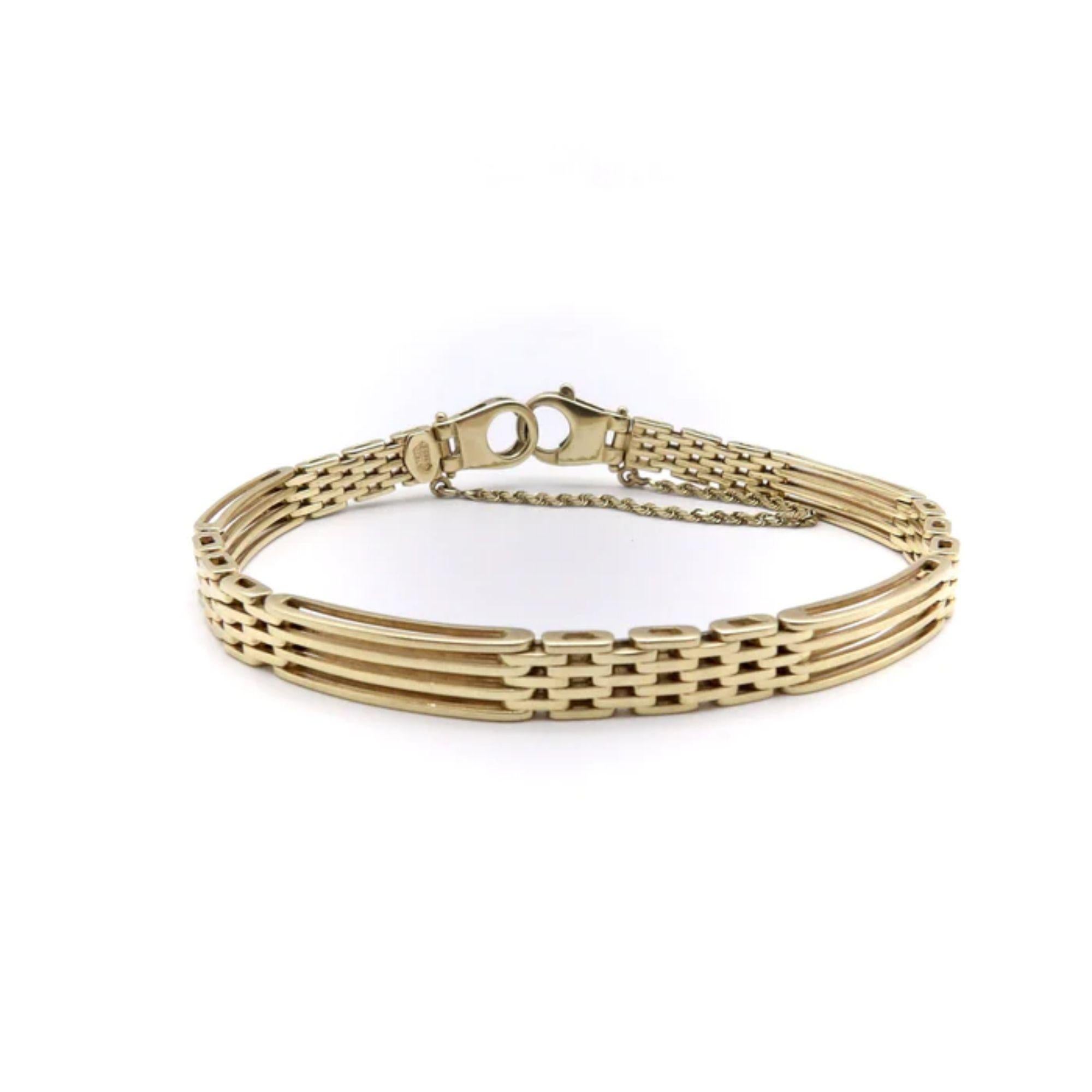 Italienisches 14 Karat Gold Tor-Armband, ca. 1980er Jahre für Damen oder Herren im Angebot