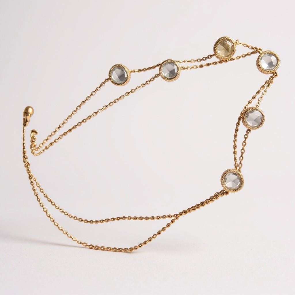 Collier de pierres italiennes en or 14K de Milor de 33 pouces de long en vente 5