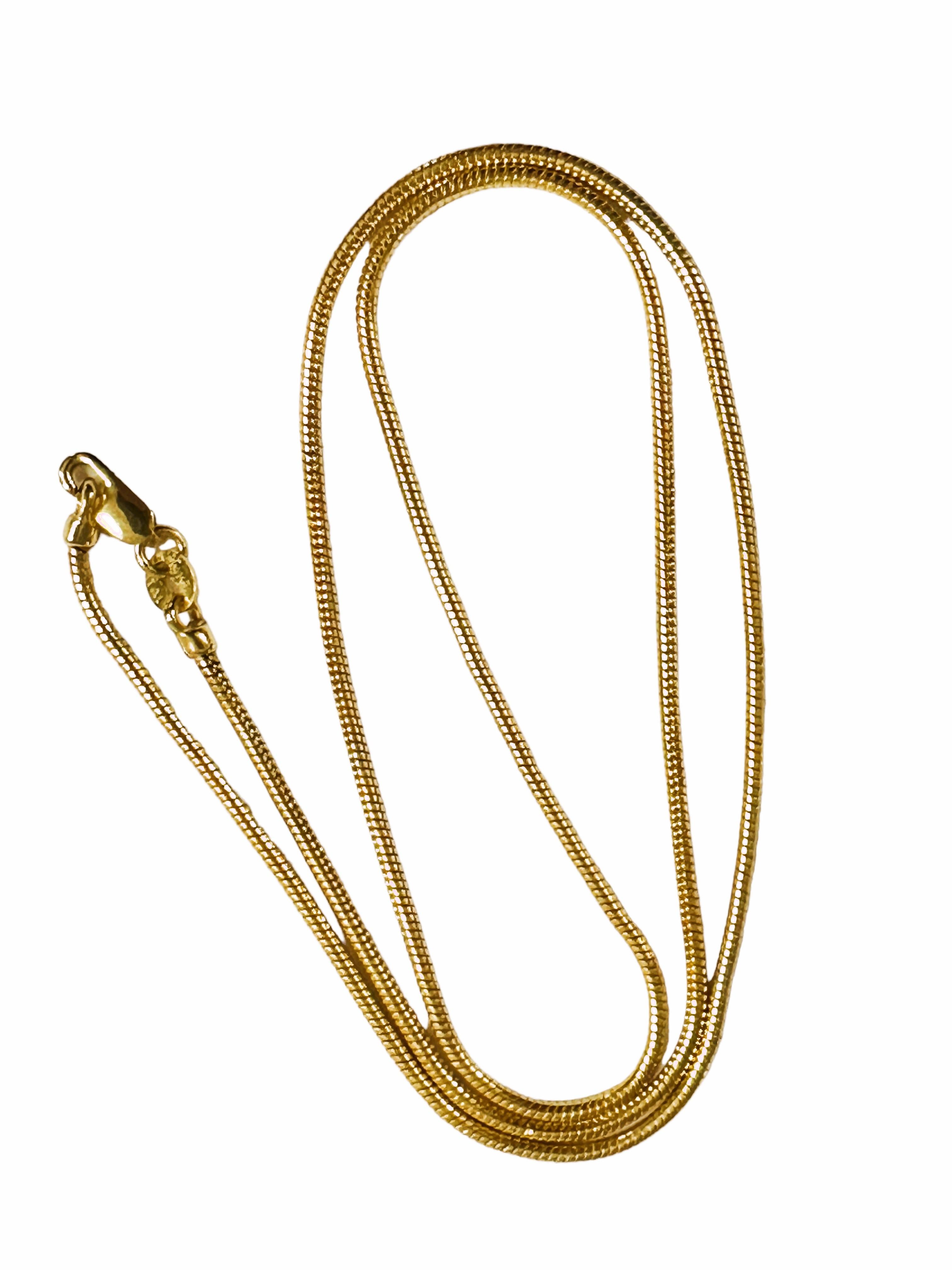 14K Yellow Gold Italian Round Chain 18 Inches 4.51 Grams For Sale 1