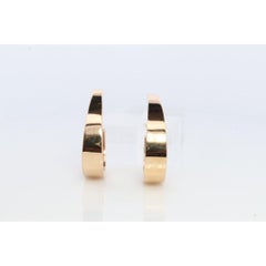 14k Gold J HOOP Earrings. Vintage Andrea Candela Large Heavy Hoop Gloss earrings