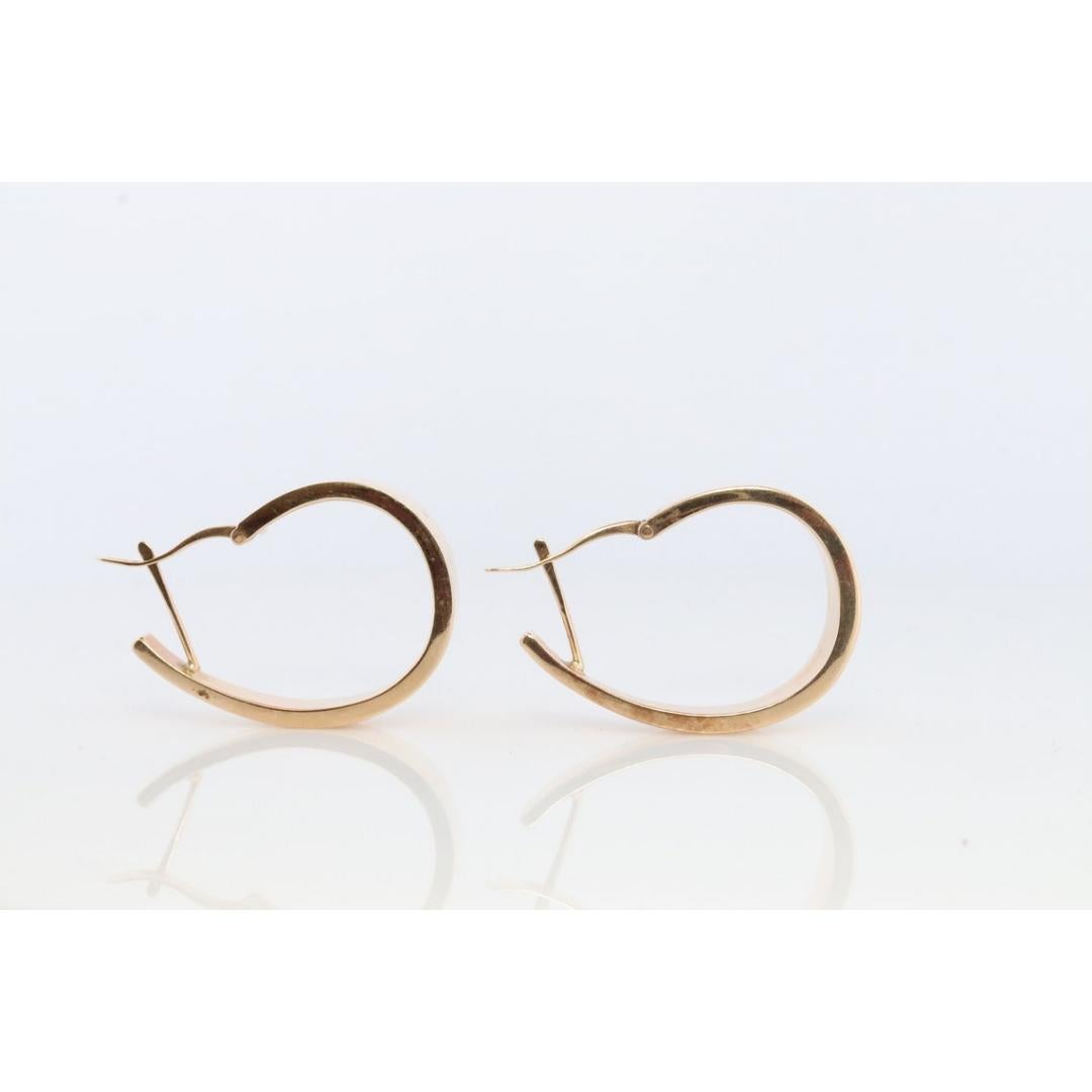 14k Gold J HOOP Ohrringe. Vintage Andrea Candela Große schwere Hoop Gloss Ohrringe für Damen oder Herren im Angebot