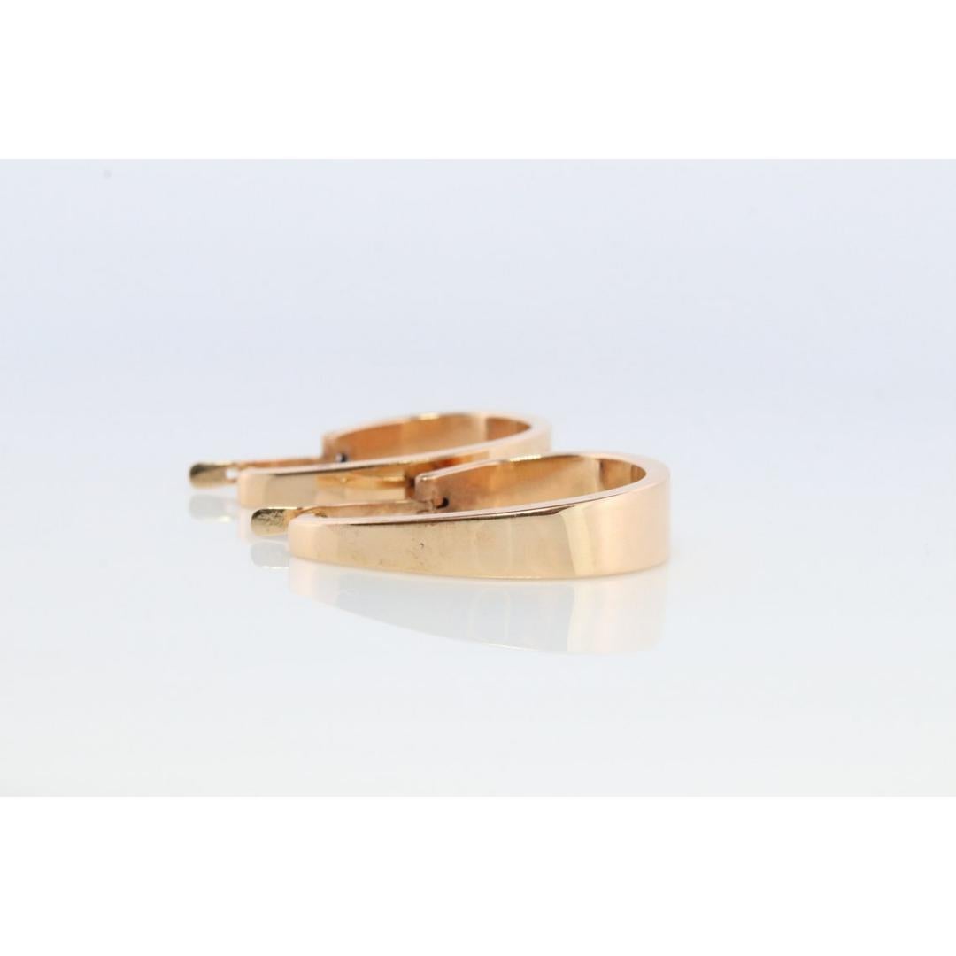 14k Gold J HOOP Ohrringe. Vintage Andrea Candela Große schwere Hoop Gloss Ohrringe im Angebot 1