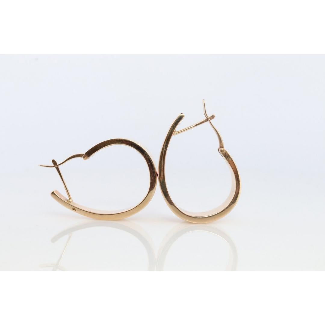 14k Gold J HOOP Ohrringe. Vintage Andrea Candela Große schwere Hoop Gloss Ohrringe im Angebot 2
