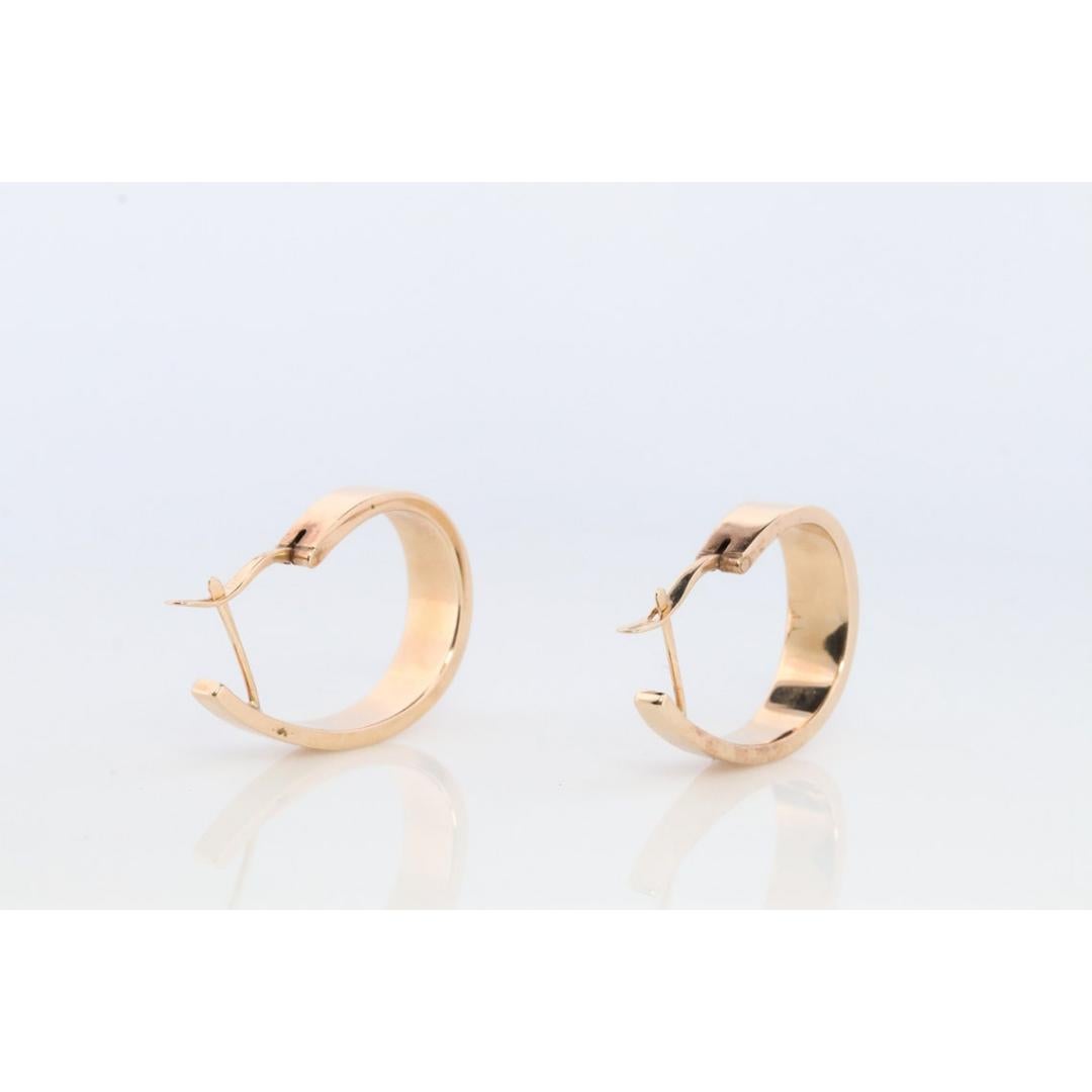 14k Gold J HOOP Ohrringe. Vintage Andrea Candela Große schwere Hoop Gloss Ohrringe im Angebot 3