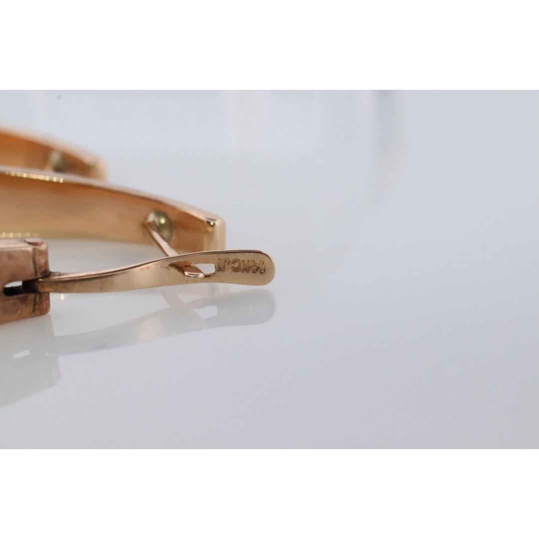 14k Gold J HOOP Ohrringe. Vintage Andrea Candela Große schwere Hoop Gloss Ohrringe im Angebot 4