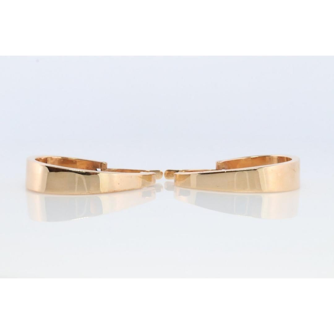 14k Gold J HOOP Ohrringe. Vintage Andrea Candela Große schwere Hoop Gloss Ohrringe im Angebot 5