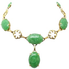 14k Gold Jade Necklace '#J3492'