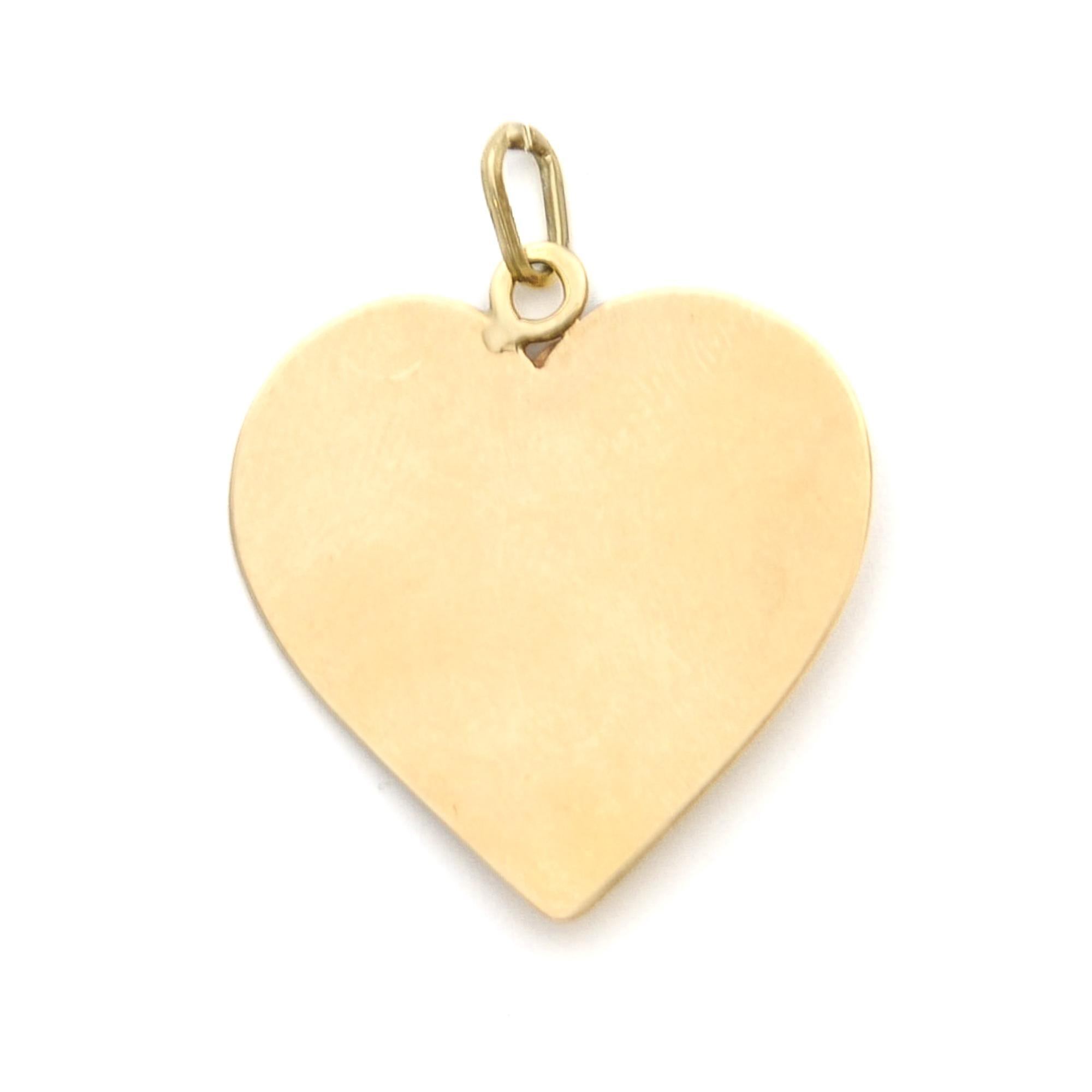 14K Gold Key to my Heart Love Vintage Charm Pendant 3