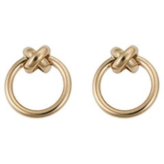 Boucles d'oreilles cercle de nœuds en or 14K