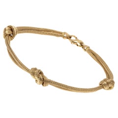14K Yellow Gold Knotted Foxtail Style Chain Bracelet
