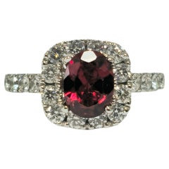14k Gold, Ladies 2.40ct Garnet & Diamond Ring