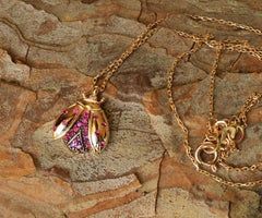 14k Gold Ladybug Necklace, Animal Necklace