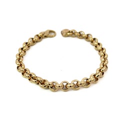 Bracciale a catena grande in oro 14K: Bracciale a maglie impilate (26,46 g, 7,5 pollici)