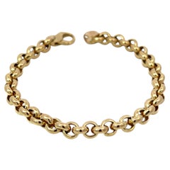 Bracciale a catena grande in oro 14K: Bracciale a maglie impilate (26,46 g, 7,5 pollici)