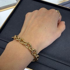 14K Gold Large Link Bracelet: Chunky Chain Bracelet