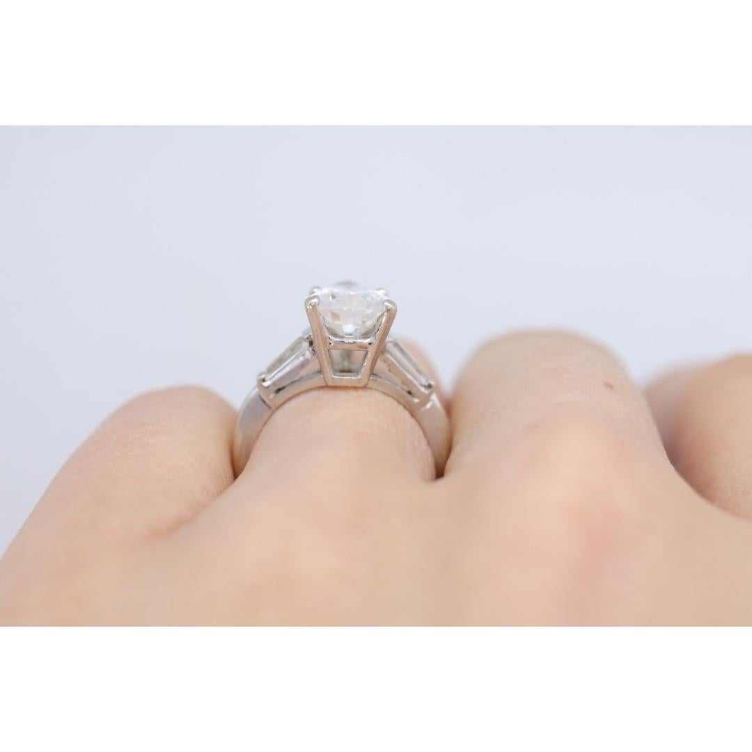 14k Gold LARGE White Topaz Pear cut engagement ring. Baguette and Pear cut solit 4