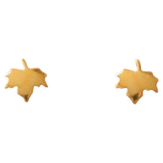 14k Gold Leaf Studs Maple Leaf Earrings Gold Autumn Jewelry October Jewelry Gift