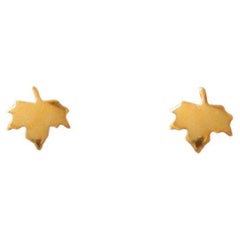 14k Gold Blatt Ohrstecker Ahornblatt Ohrringe Gold Herbstschmuck Oktober Schmuck Geschenk