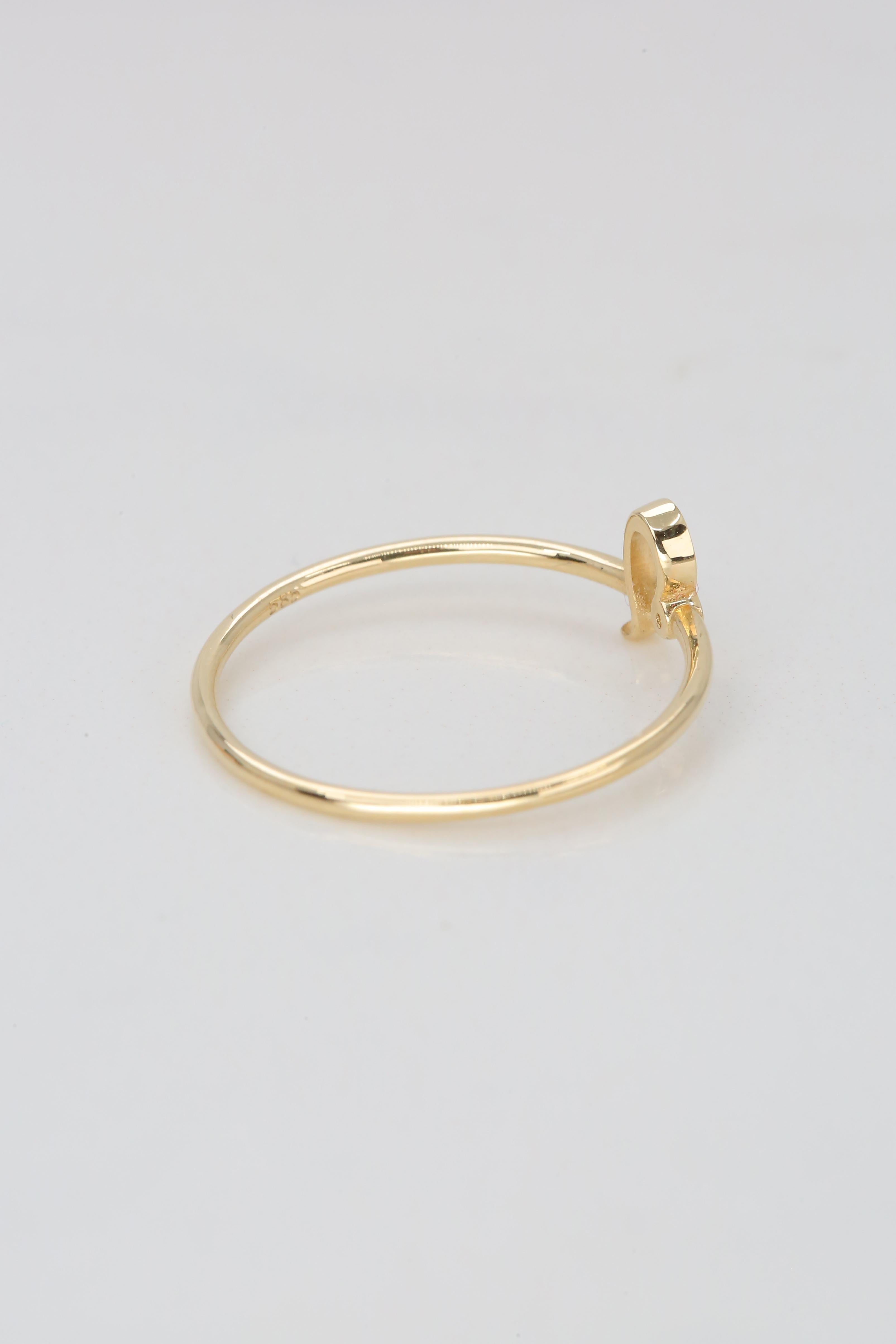 For Sale:  14K Gold Leo Zodiac Ring, Leo Sign Zodiac Ring 7