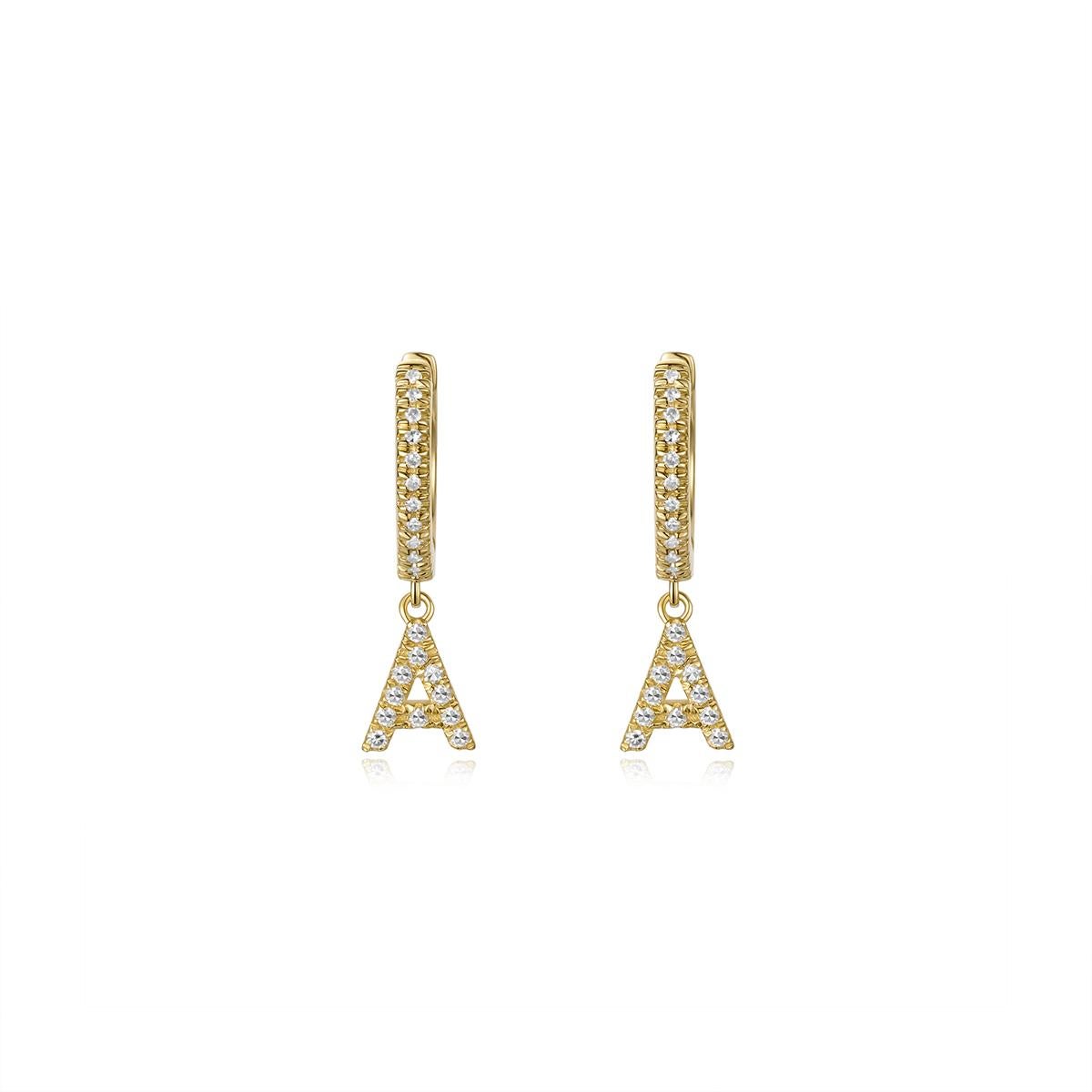 Ada's Initial Earrings In New Condition For Sale In Los Angeles, CA