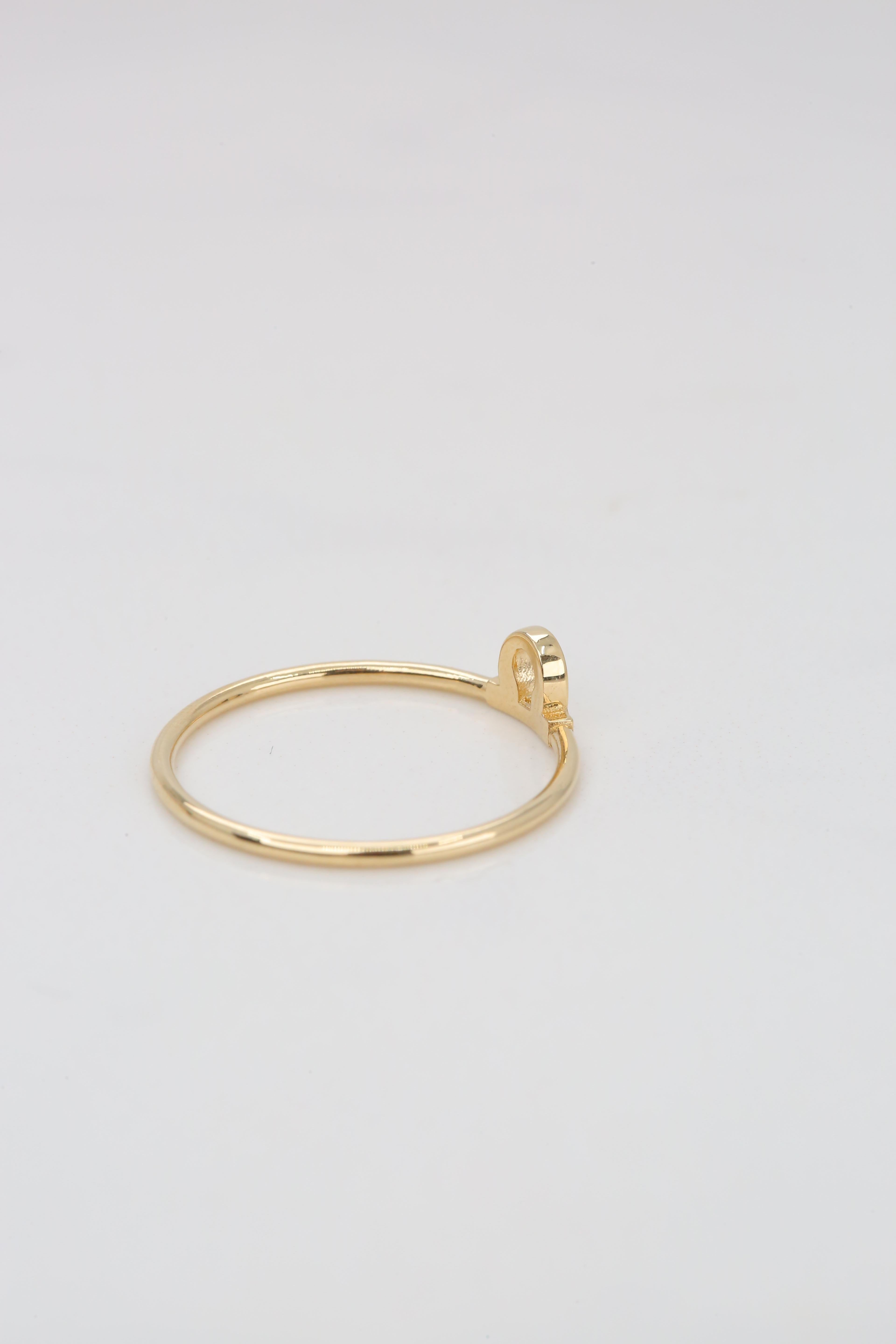 For Sale:  14k Gold Libra Ring, Libra Sign Gold Ring 6