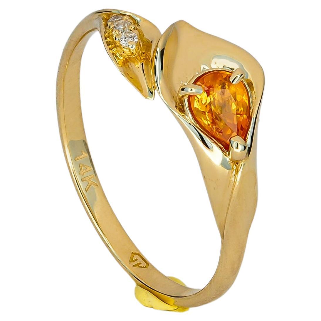 18 Karat Diamond Calla Lily Flower Ring For Sale at 1stDibs calla