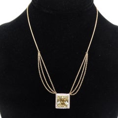 14K Gold Citrine Diamond Necklace
