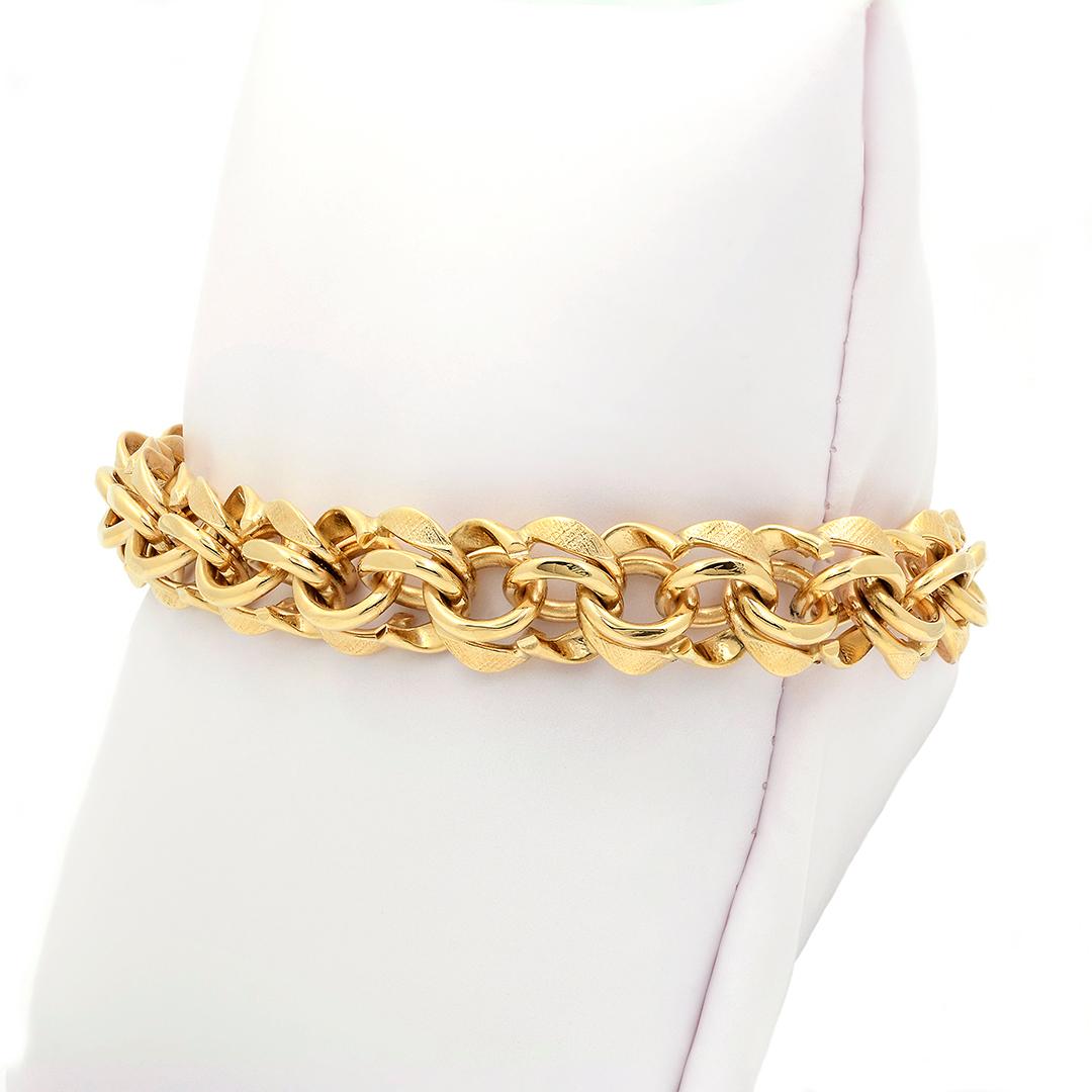 Modern 14k Gold Link Charm Bracelet
