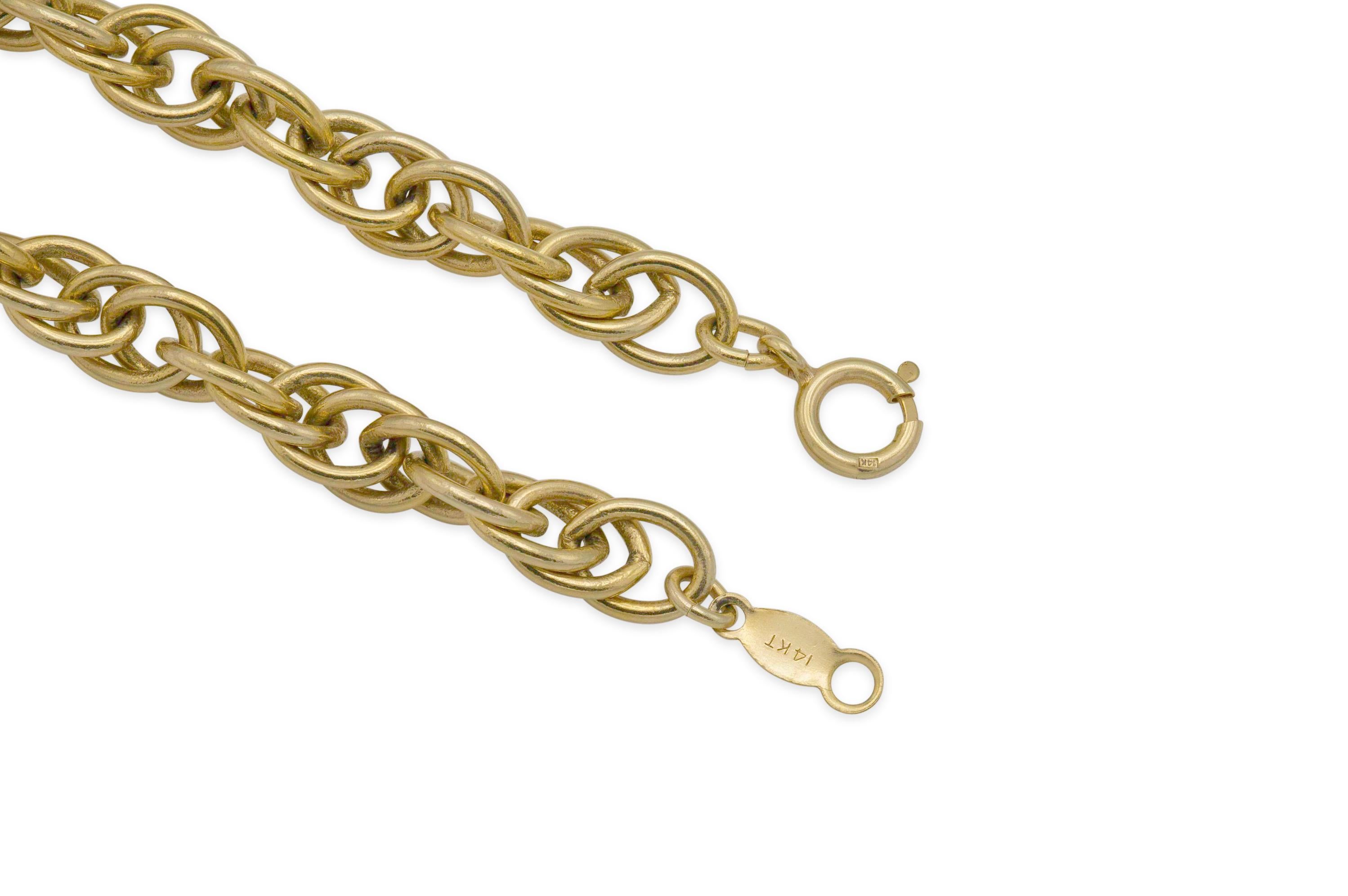 14 Karat Gold Lange Kette Halskette für Damen oder Herren im Angebot