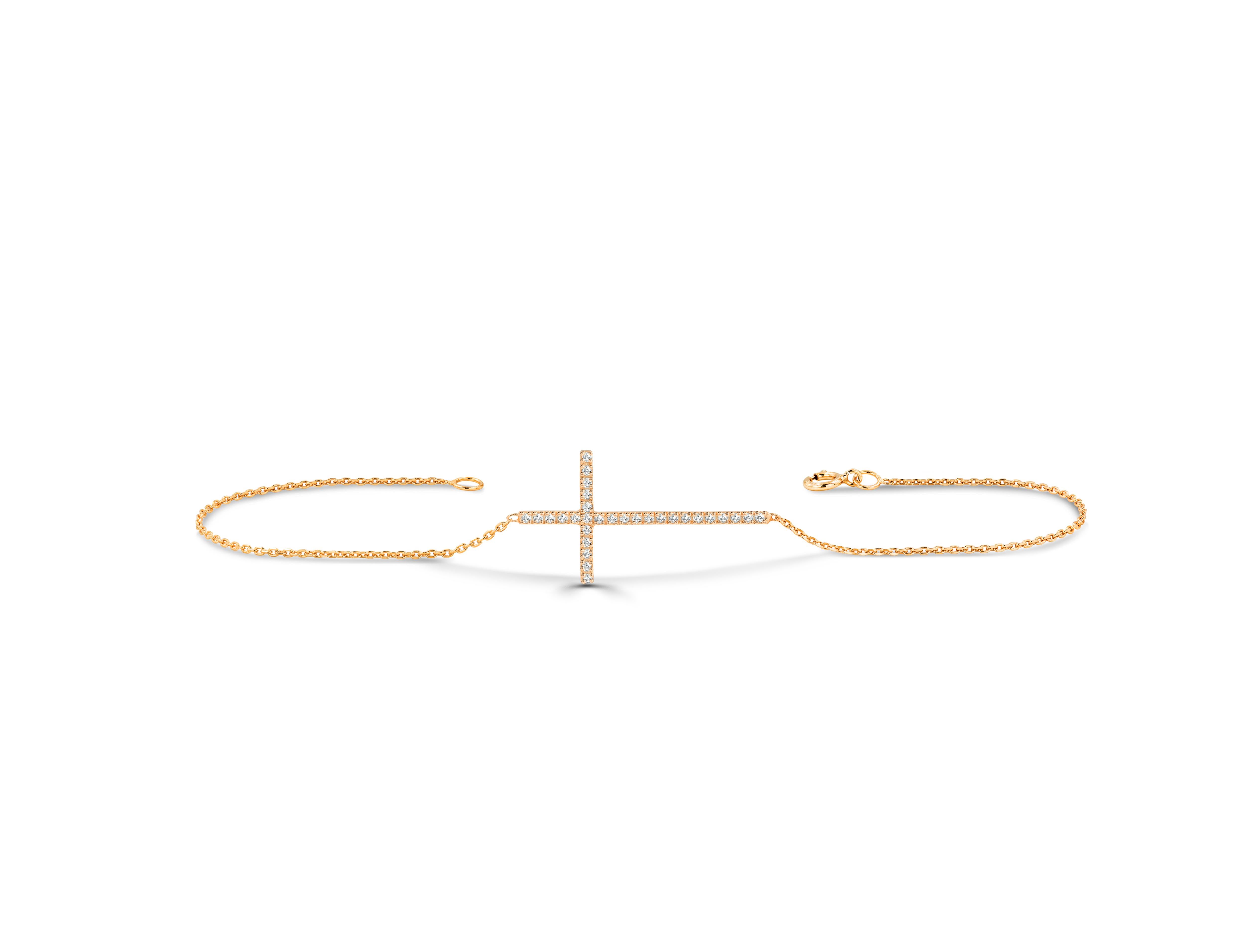 Long cross diamond bracelet / Sideways cross diamond bracelet / Gold cross bracelet / Everyday wear cross bracelet / Real natural diamond bracelet 

Diamond cross, crucifix bracelet, gold cross bracelet, Side cross bracelet, 14k Cross bracelet,