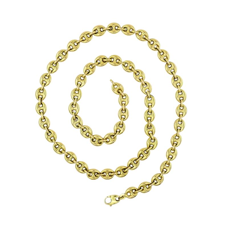 Women's or Men's 14k Gold Mariner Chain Necklace Anchor Link