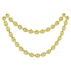 14k Gold Mariner Chain Necklace Anchor Link