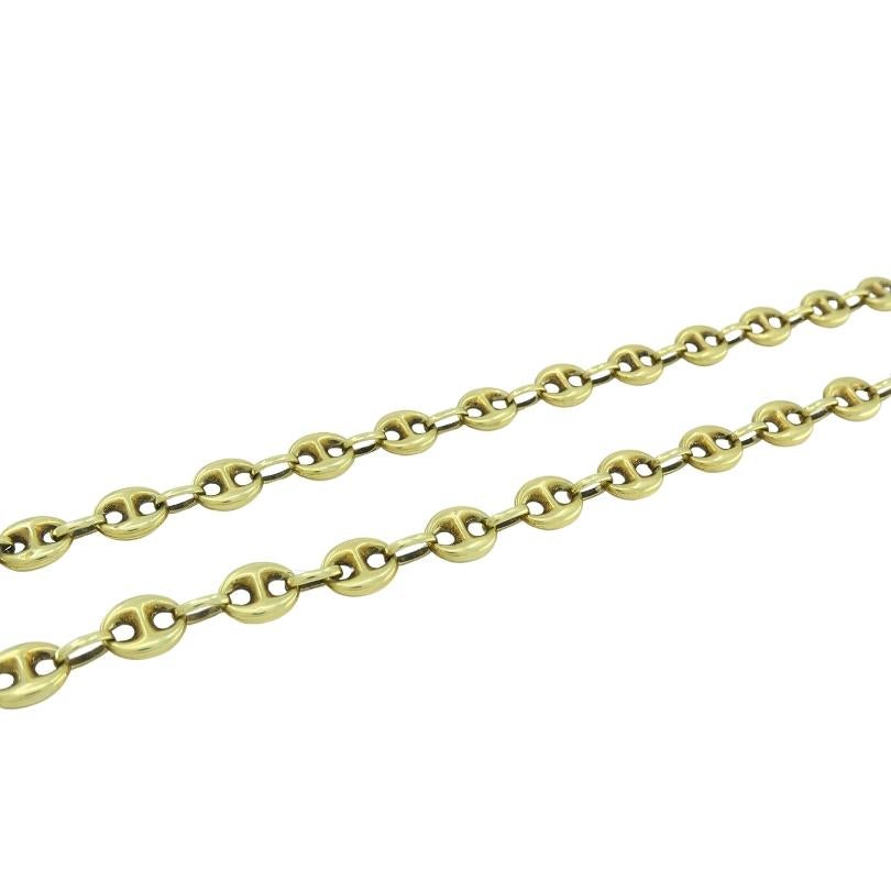 14k Gold Mariner Link Chain Necklace Vintage Jewelry für Damen oder Herren im Angebot
