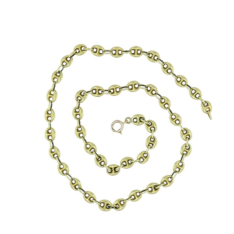 14k Gold Mariner Link Chain Necklace Vintage Jewelry im Angebot 1