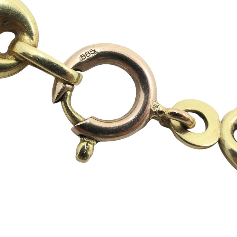 14k Gold Mariner Link Chain Necklace Vintage Jewelry im Angebot 3