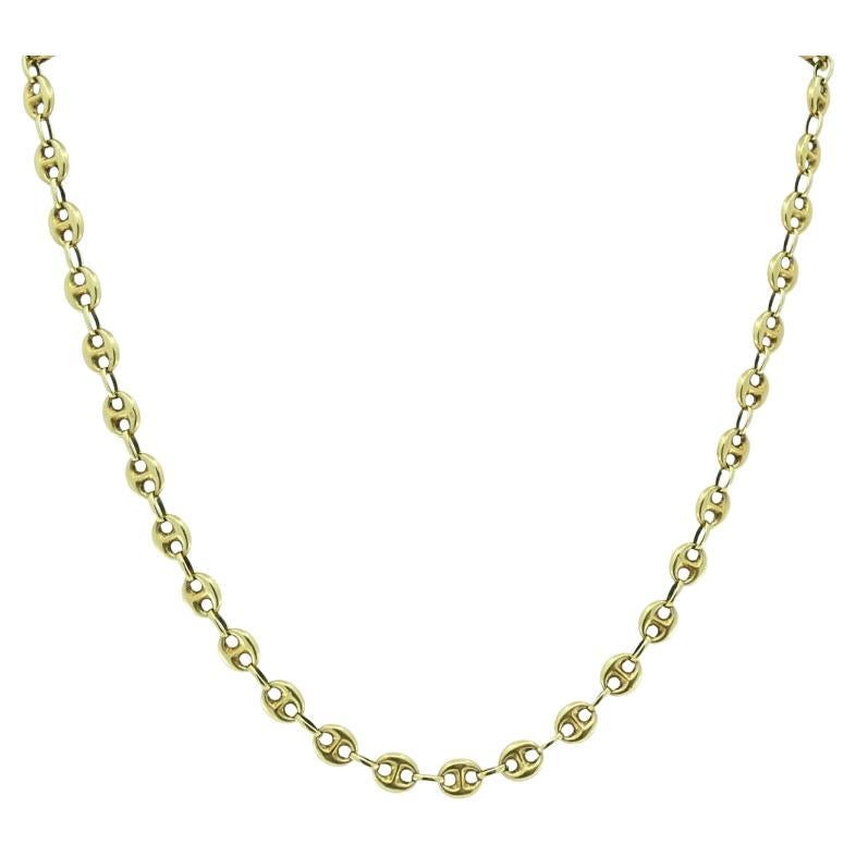 14k Gold Mariner Link Chain Necklace Vintage Jewelry
