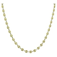 14k Gold Mariner Link Chain Necklace Vintage Jewelry