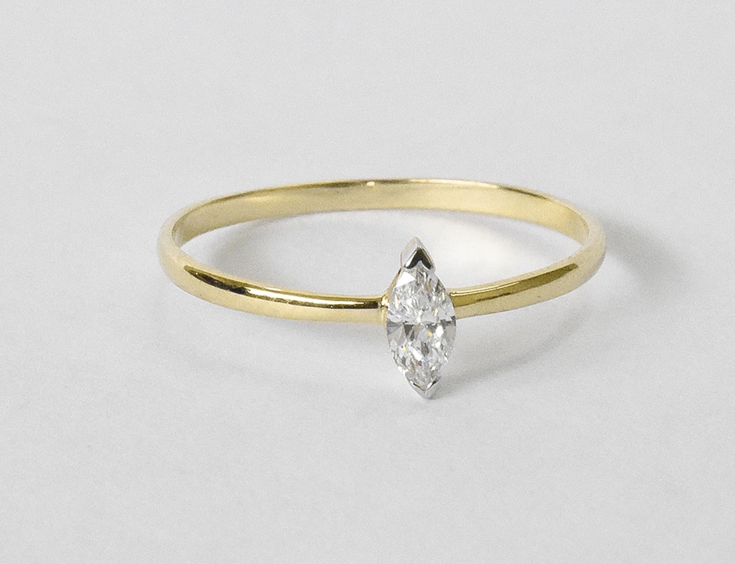 For Sale:  14K Gold Marquise Marquise Cut Diamond Engagement Ring 3