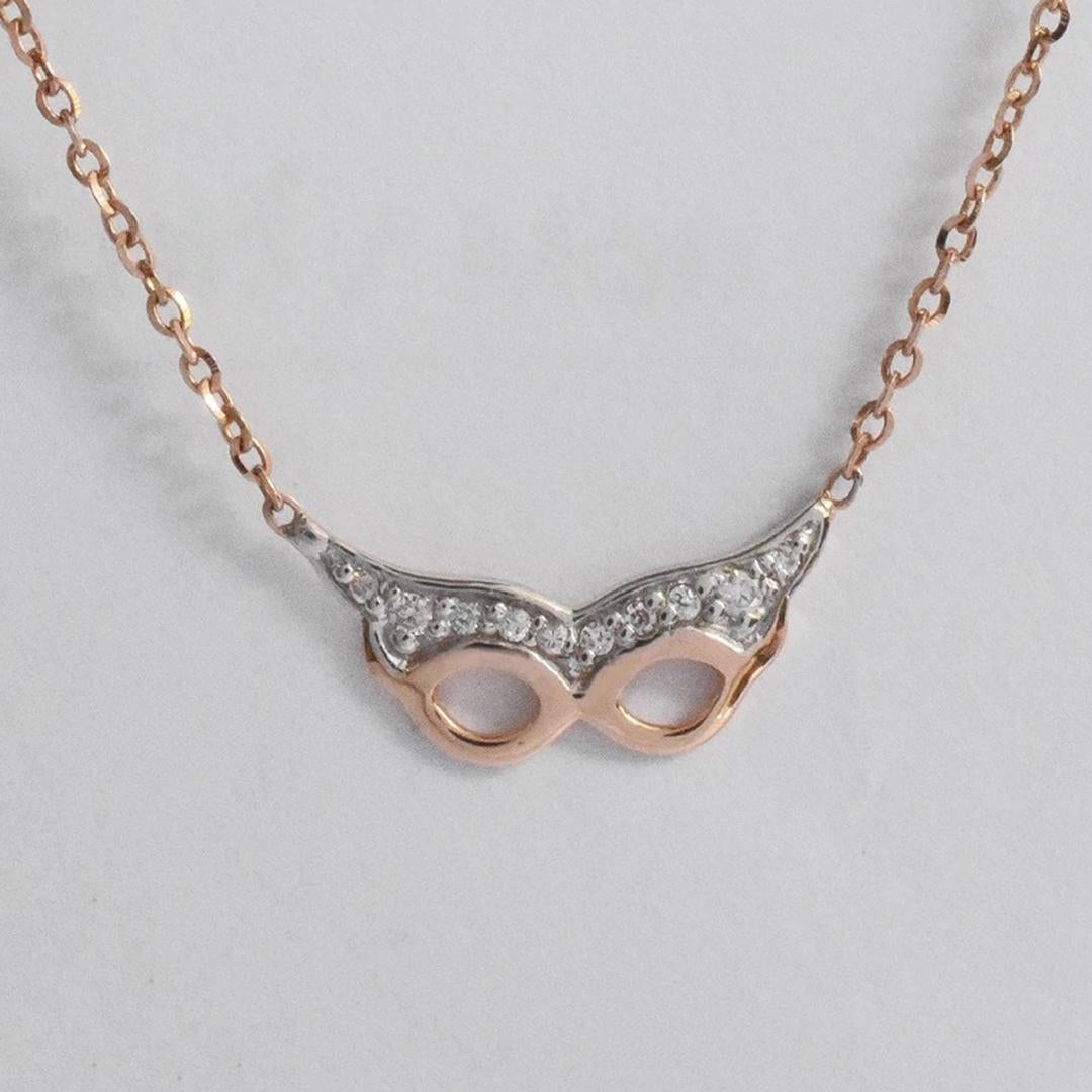 Taille ronde Collier masquerade en or 14 carats superposé à diamants, collier simple en vente