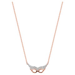 Collier masquerade en or 14 carats superposé à diamants, collier simple