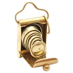14K Gold Mechanical Vintage Folding Camera Charm